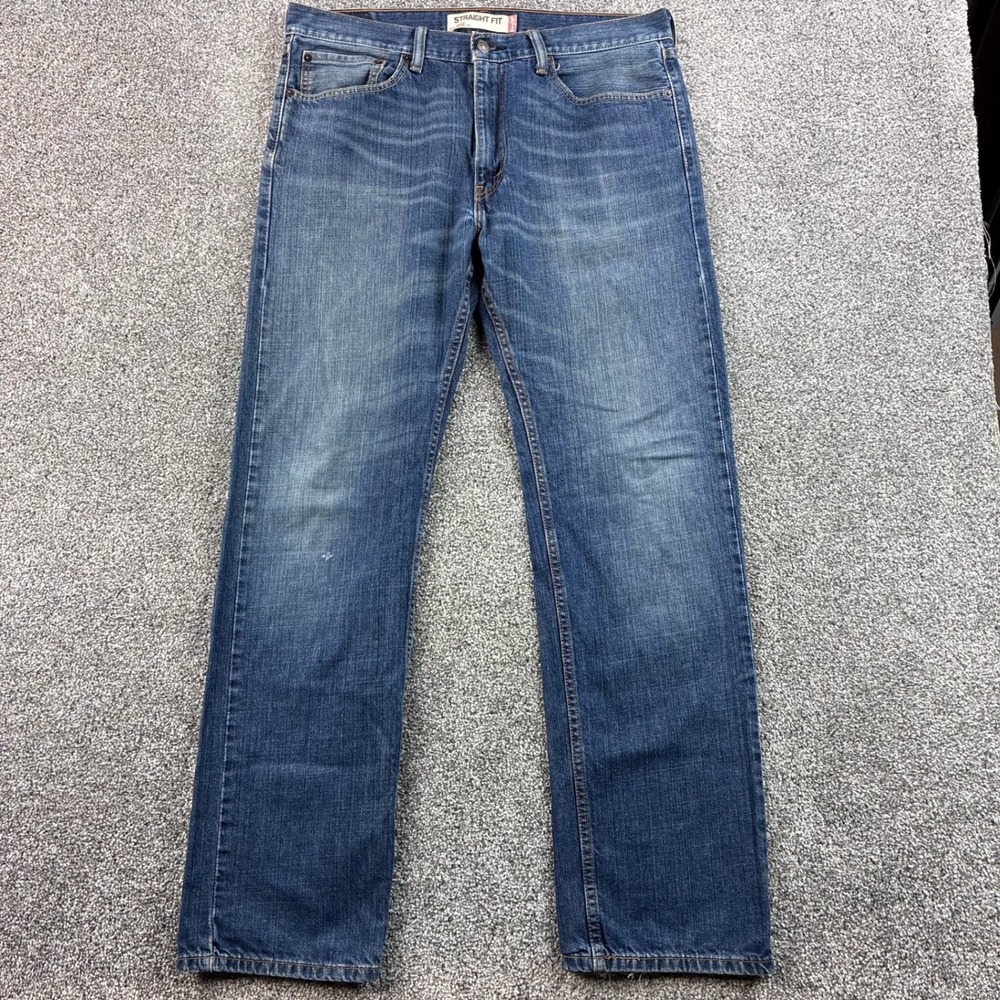 Levi's 505 Jeans Mens 36x34 Blue Denim Straight Leg Regular Fit 505-0216